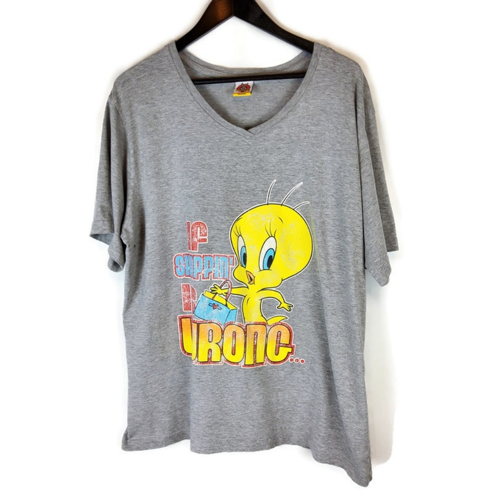 Vintage 90's Looney Tunes Tweety Bird Double Sided Graphic Print T Shirt